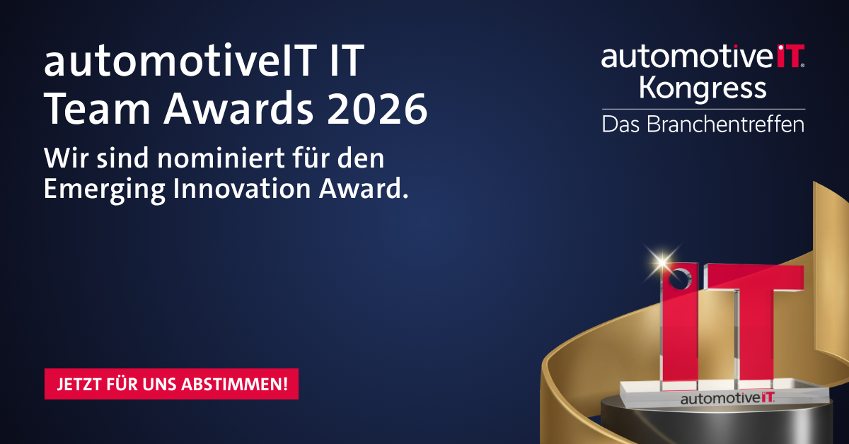 automotiveIT IT Team Awards 2026 &mdash; we are nominated for the Emerging Innovation Award. Vote for us now.